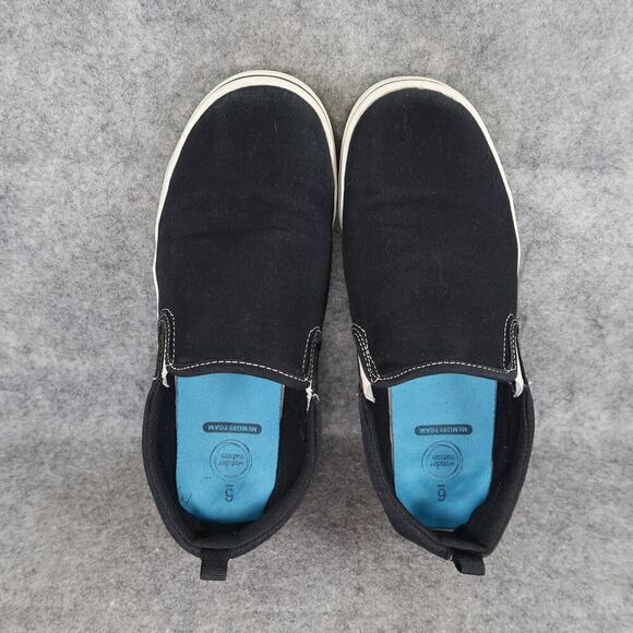 Wonder Nation Shoes Kids 6 Sneakers Slip On Casual Canvas Black Trainers Youth - Picture 6 of 11